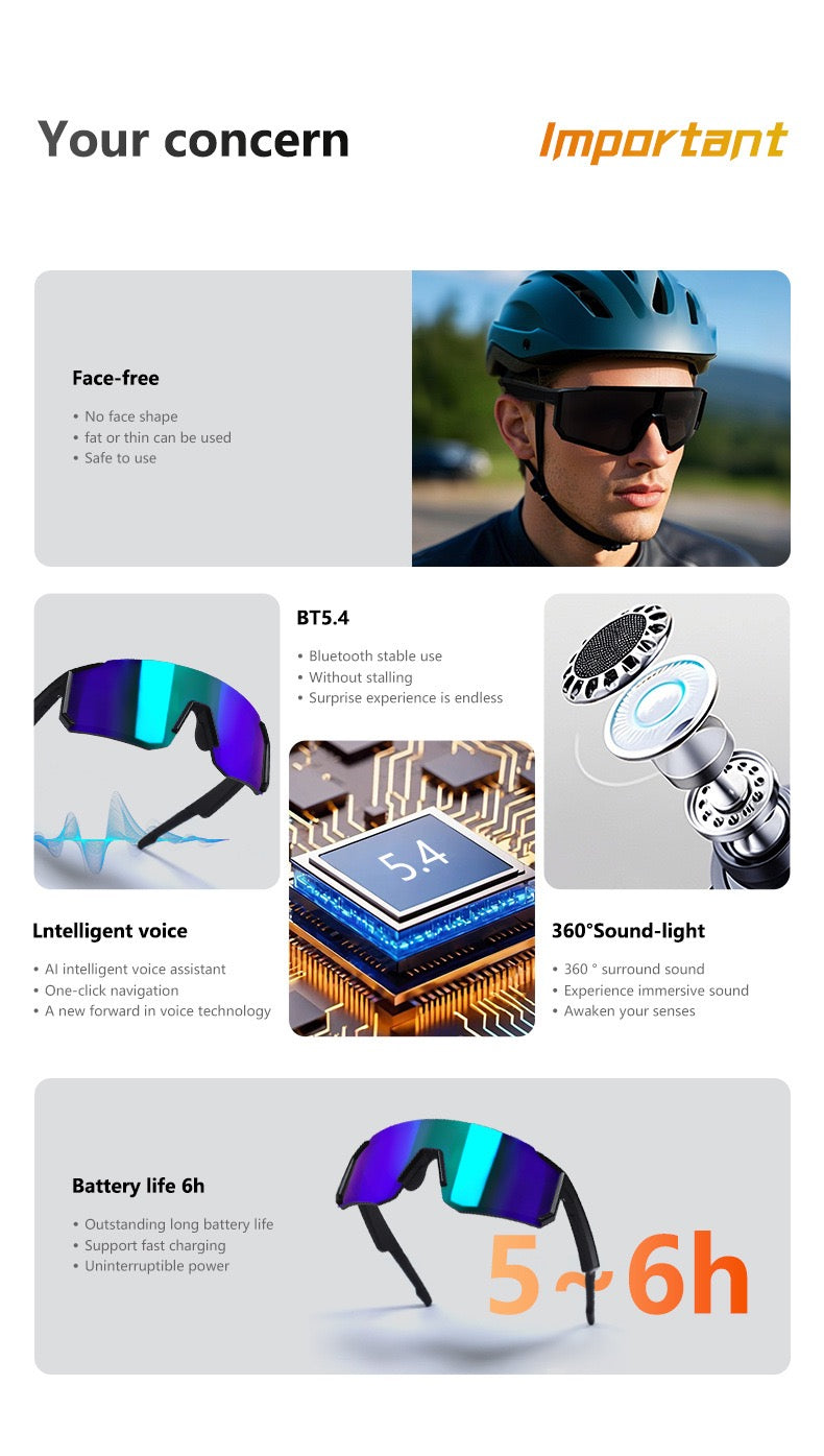 Smart Cycling Music Sunglasses- Sports Sunglasses CR401