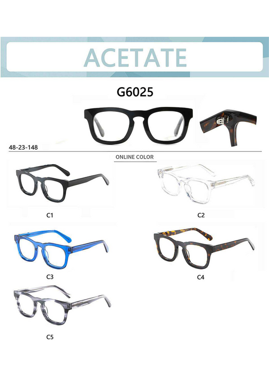 Premium Square Acetate Optical Frame – G6025