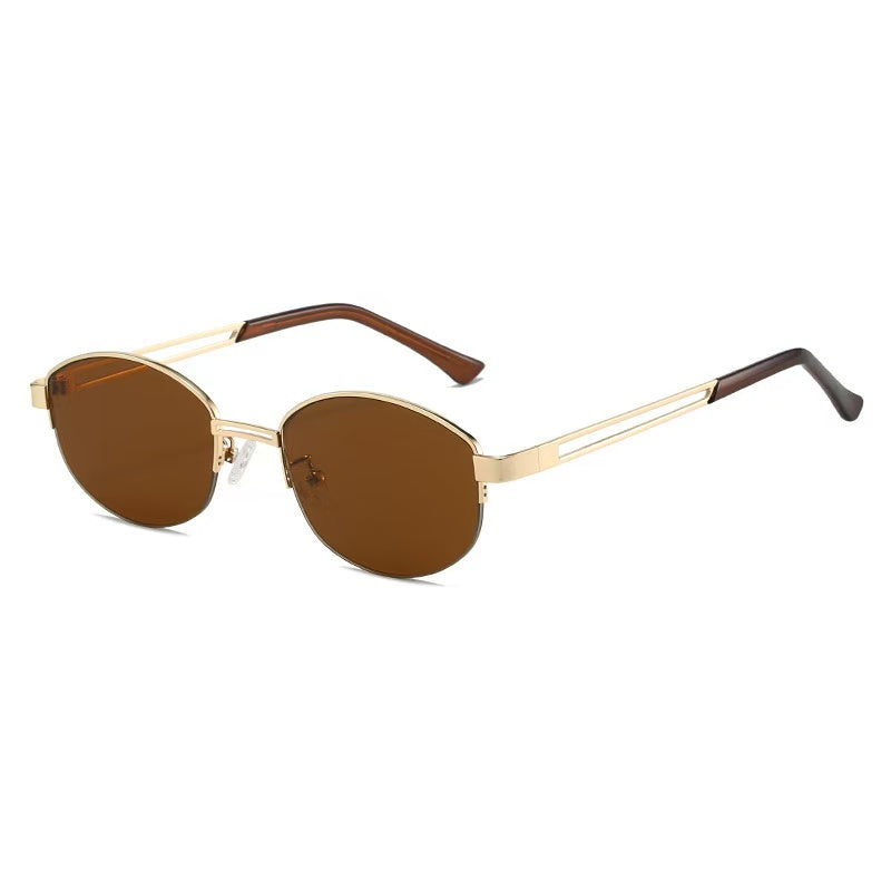 Stylish Semi Rimless Metal Sunglasses  – Fashion Sunglasses - UV400 Protection CR111