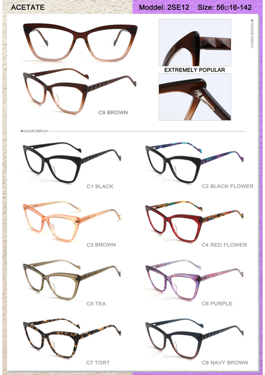Premium Cat Eye Acetate Optical Frame –2SE12