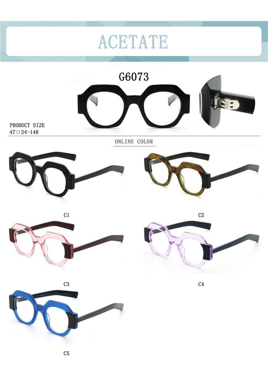 Premium Circle Shaped Acetate Optical Frame –G6073