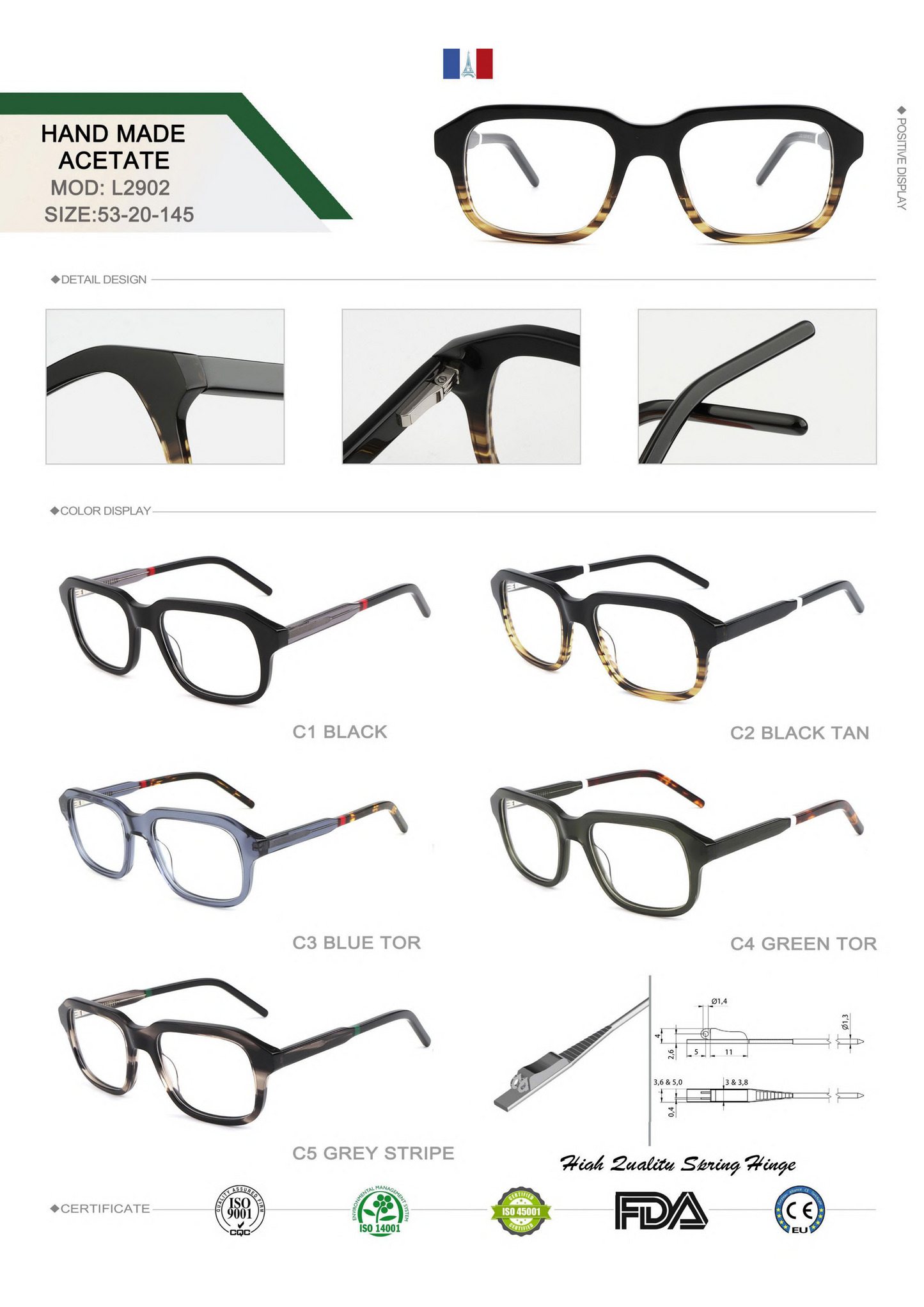 Premium Square Acetate Optical Frame – L2902