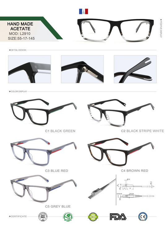 Premium Square Acetate Optical Frame – L2910