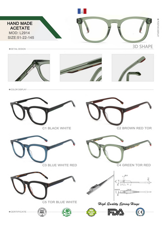 Premium Square Acetate Optical Frame – L2914