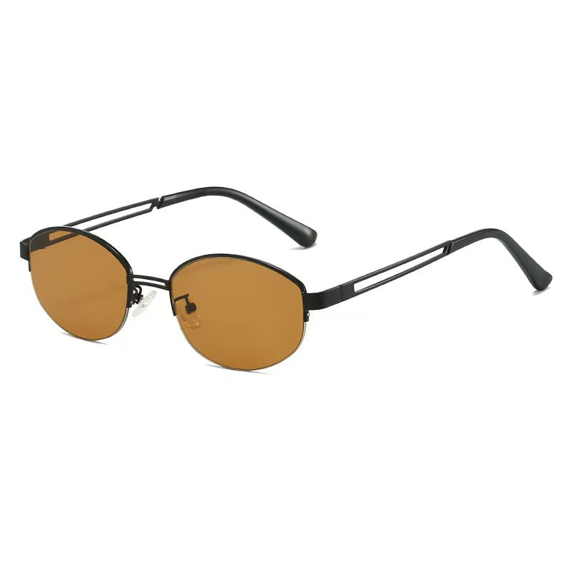 Stylish Semi Rimless Metal Sunglasses  – Fashion Sunglasses - UV400 Protection CR111