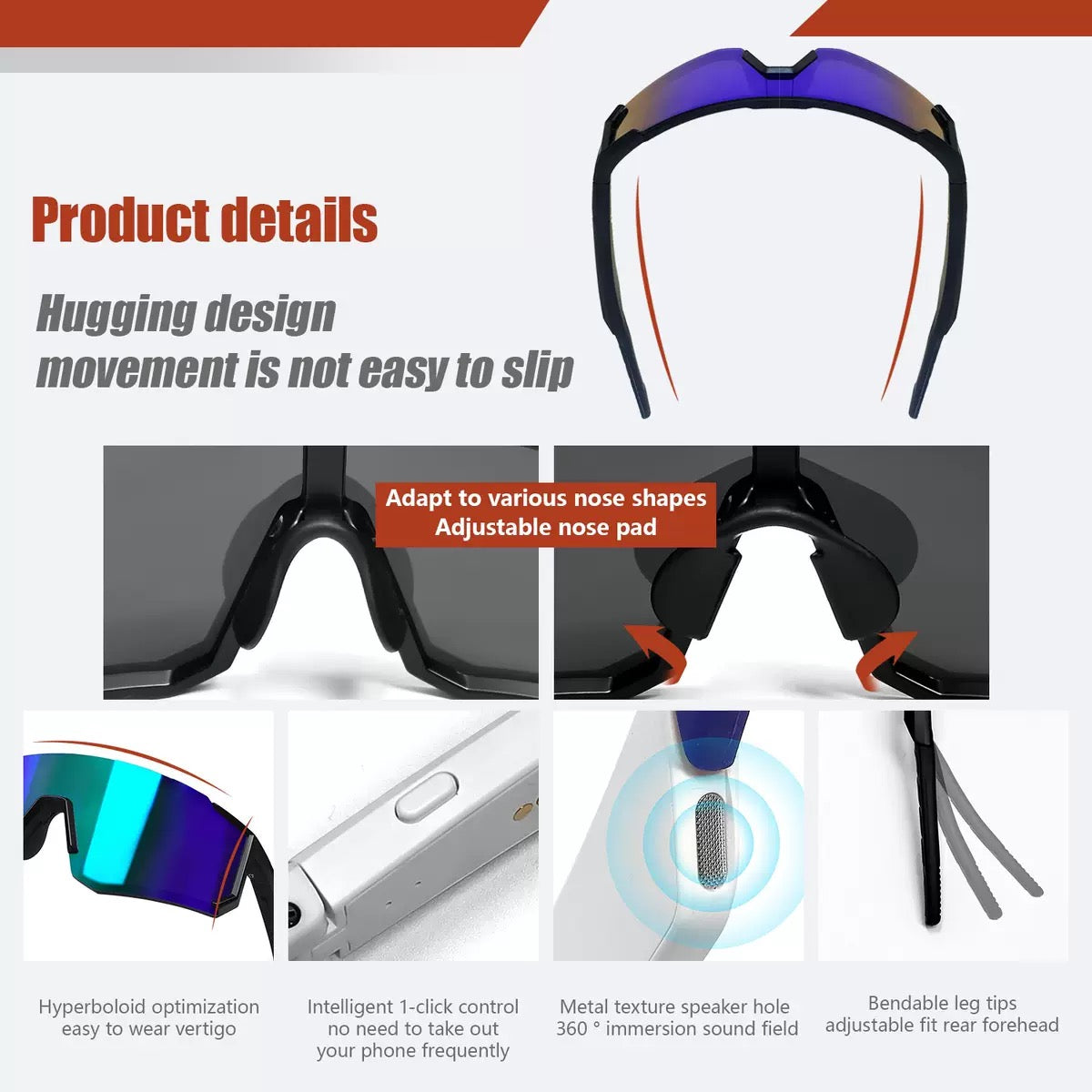 Smart Cycling Music Sunglasses- Sports Sunglasses CR401