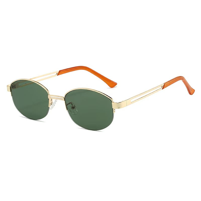 Stylish Semi Rimless Metal Sunglasses  – Fashion Sunglasses - UV400 Protection CR111